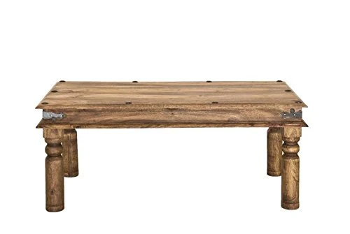 Table basse 110x60cm - Bois massif de palissandre huilé - Style Colonial/Ethnique - ROBIN #27