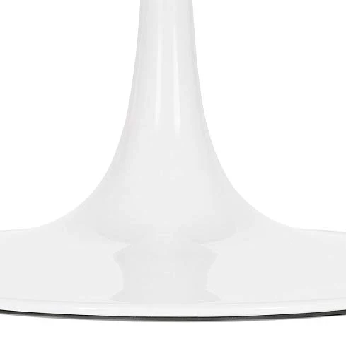 Alterego Table Basse de Salon Ronde 'GOST Mini' en Verre Noir Effet marbre et Pied Central Blanc
