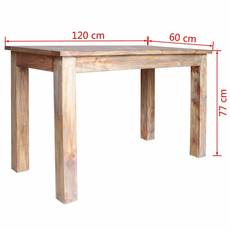 Table à Manger en Bois de récupération Massif Retro Look Chic Rustique 120x60x77 cm pour Le café, Le Petit déjeuner Cuisine, mobilier de Salle à Manger