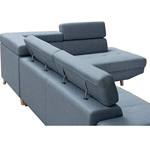 Paris Prix - Canapé d'angle Gauche lindax 262cm Bleu