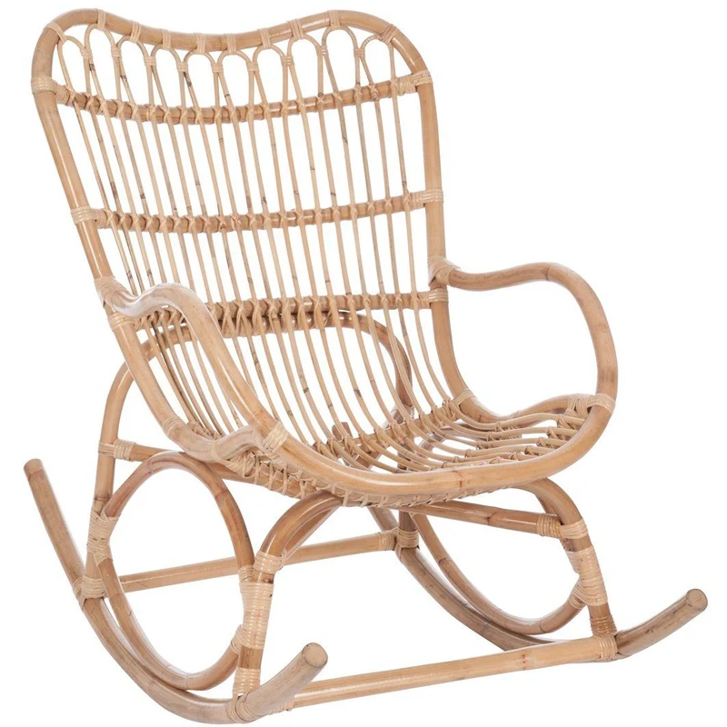 Jolipa Fauteuil à Bascule, Rotin, Naturel, 110x66x93 cm
