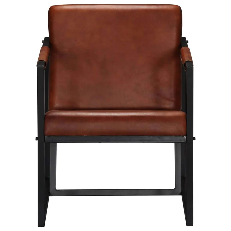 Festnight Fauteuil de Salon | Fauteuil en Cuir véritable Luxueux | Fauteuil de Bureau | Fauteuil Relax pour Canapé | Vintage