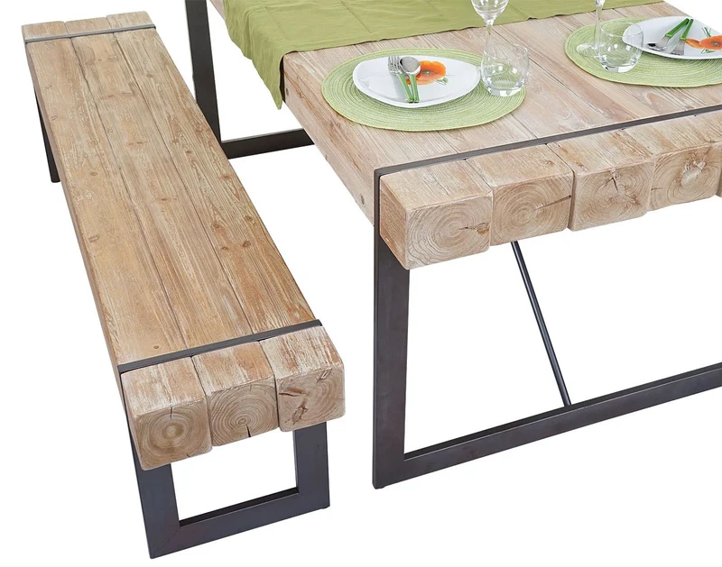 Mendler Banc Salle à Manger HWC-A15, Sapin Massif Rustique ~ 160cm