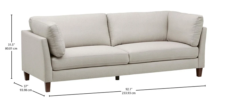 Marque Amazon - Rivet Midtown - canapé moderne à coussins amovibles, 234 cm, Crème