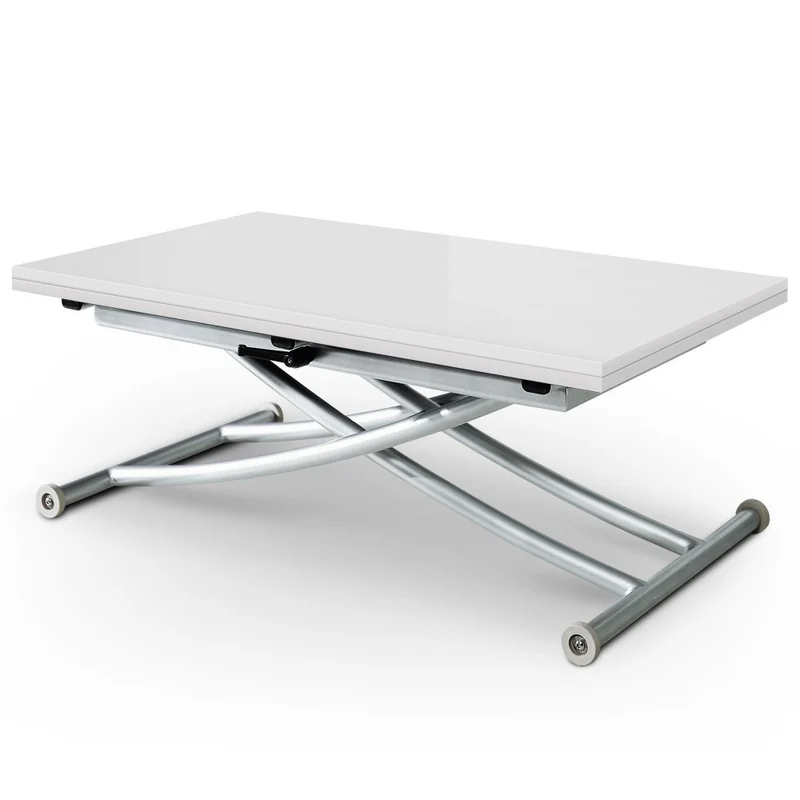 INTENSEDECO Table Basse relevable Philadelphia Blanc laqué
