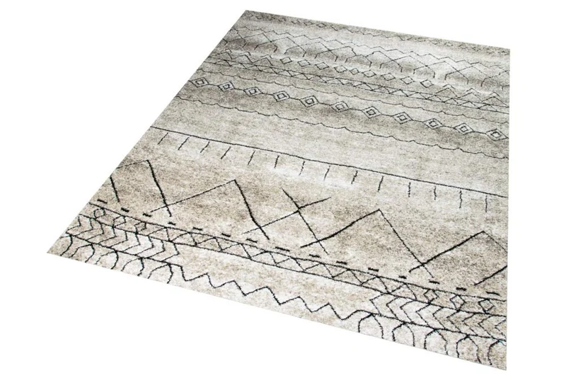 Mérinos Tapis Designer Salon Tapis modèle marocain Beige Größe 200 x 290 cm