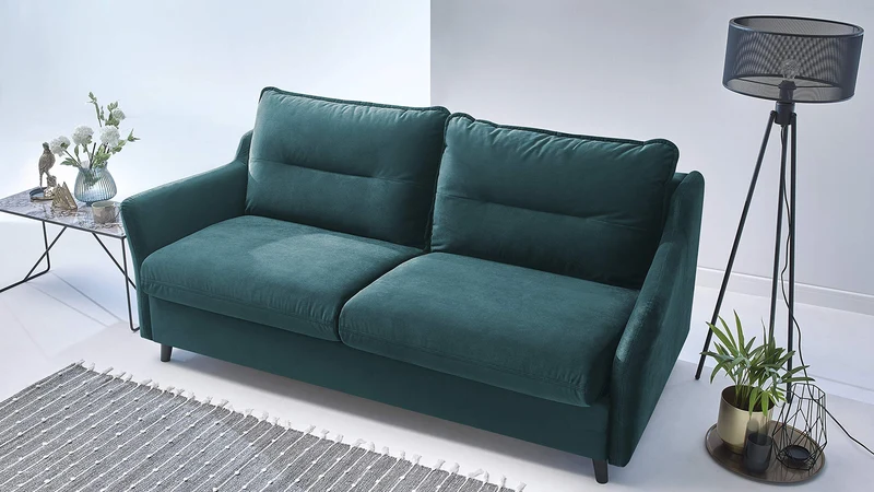 BOBOCHIC LOFT Canapé convertible 3 places Bleu Canard 191x100x88 cm
