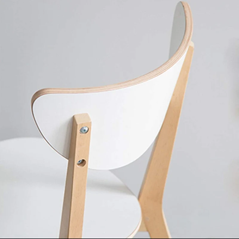 Chaise scandinave HUIQISolid Bois Chaise De Chaise Nordic Dossier Chaise Ordinateur Conférence Loisirs Chaise Tabouret Blanc 79 * 45CM fauteuil patchwork