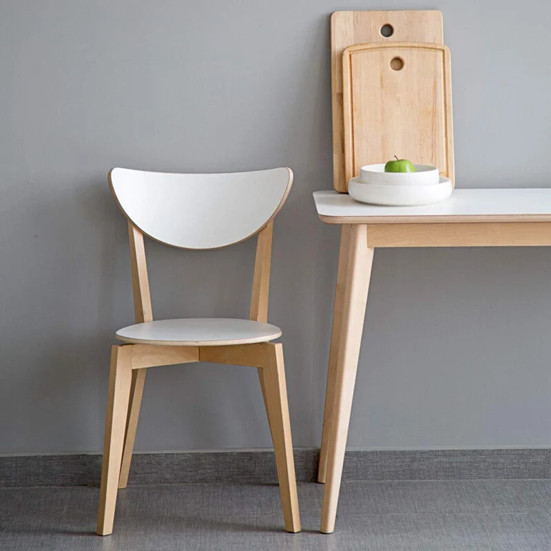 Chaise scandinave HUIQISolid Bois Chaise De Chaise Nordic Dossier Chaise Ordinateur Conférence Loisirs Chaise Tabouret Blanc 79 * 45CM fauteuil patchwork