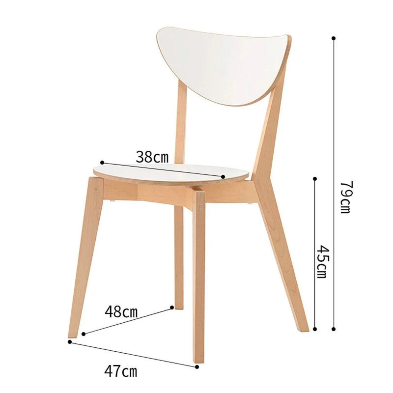 Chaise scandinave HUIQISolid Bois Chaise De Chaise Nordic Dossier Chaise Ordinateur Conférence Loisirs Chaise Tabouret Blanc 79 * 45CM fauteuil patchwork