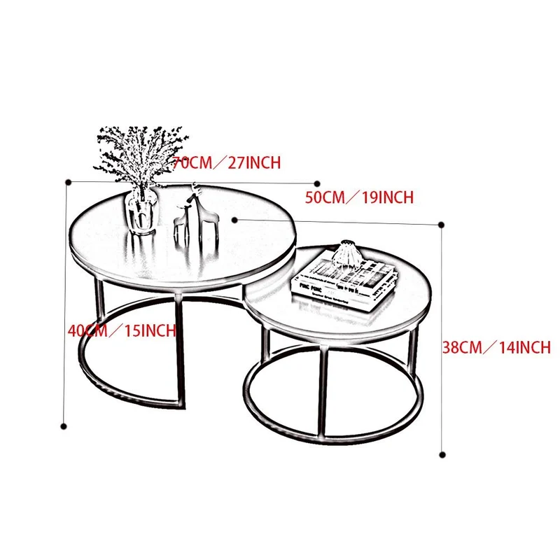 HANSHAN Table d'appoint Table Gigogne, Tables Basses