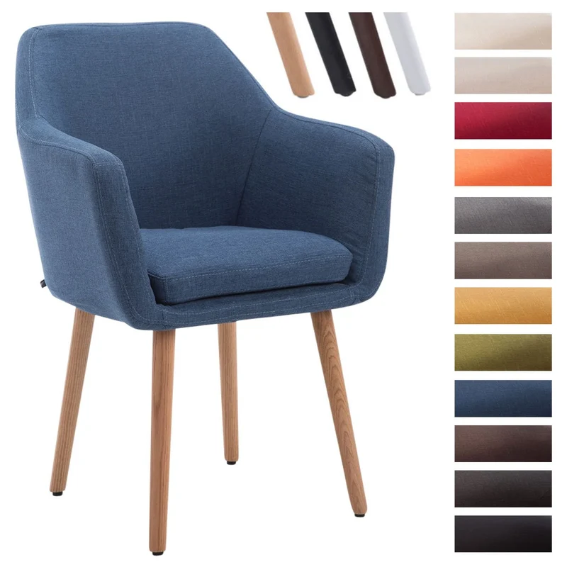 CLP Chaise Retro de Salle à Manger Utrecht Tissu I Rembourrée I Chaise Design Scandinave
