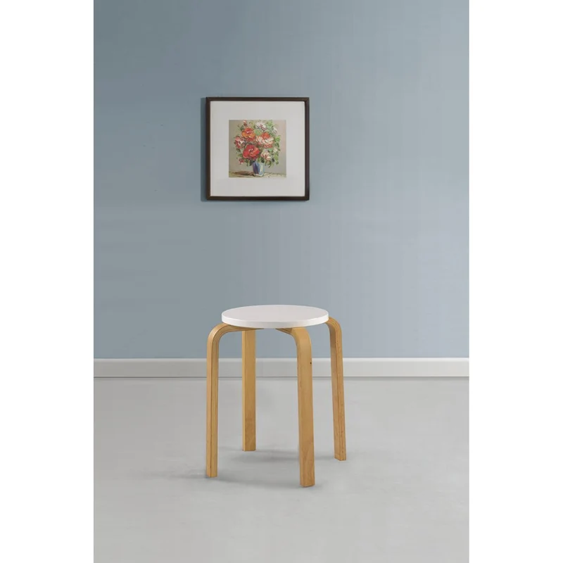 vidaXL 4X Tabourets Empilables Bois Cintré Chaise Siège Bar Maison Intérieur