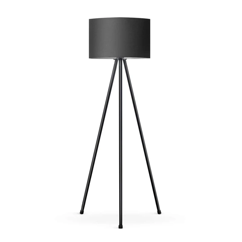 Tomons Lampadaire LED Dimmable Contemporain avec Trépied en Métal, Lampadaire de Salon et de Chambre à Coucher, Style Scandinave - Noir
