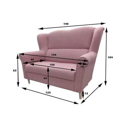 E-MEUBLES Canapé Salon Relax Noveau scandinave Design 2 Places Pieds en Bois SILABELLA (Vert)