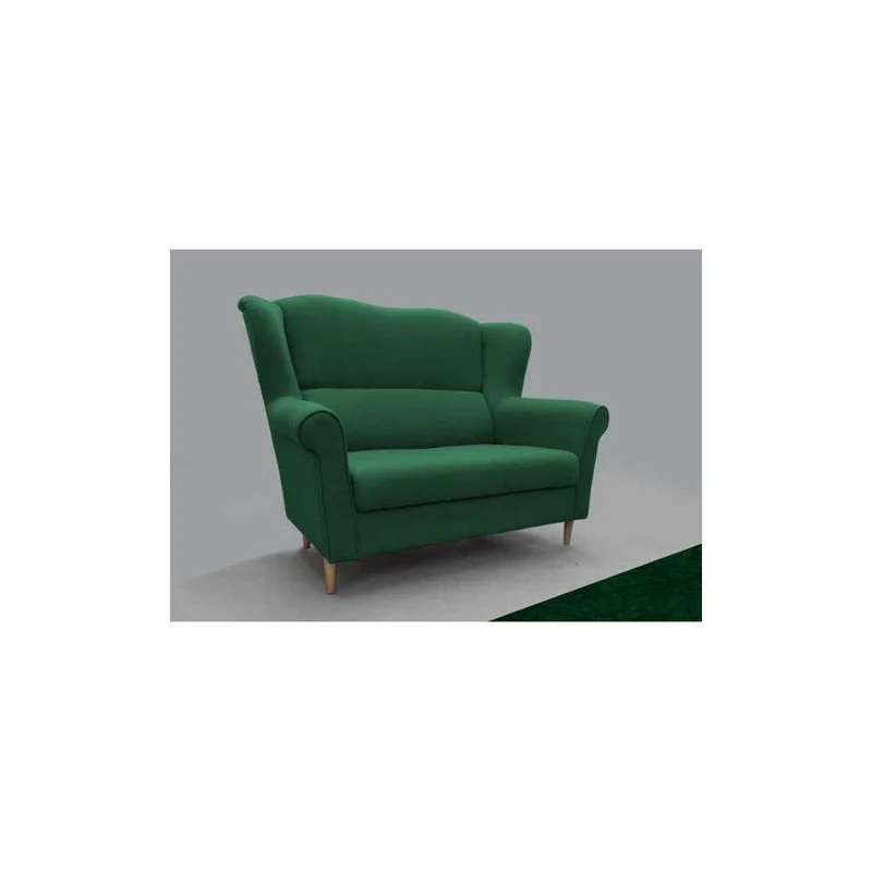 E-MEUBLES Canapé Salon Relax Noveau scandinave Design 2 Places Pieds en Bois SILABELLA (Vert)