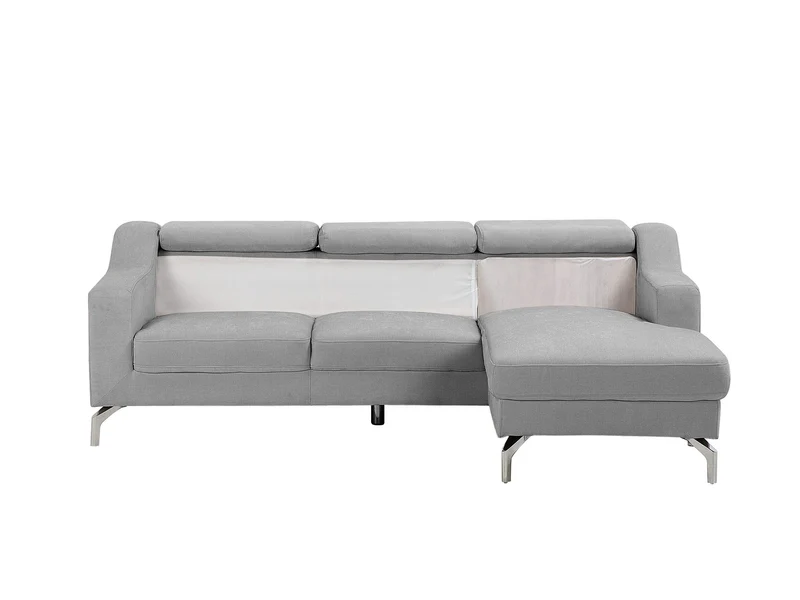 Canapé d'angle en Velours Gris Clair GLOSLI