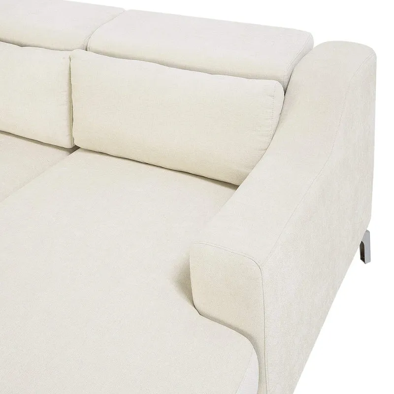 Canapé d'angle en Velours Beige GLOSLI