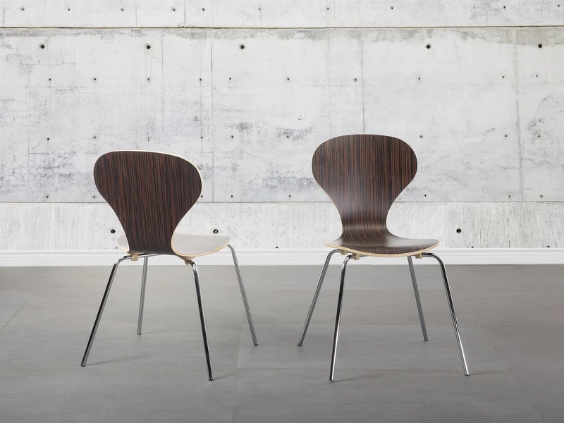 Beliani Chaise de Salle à Manger - siège Design Couleur Bois foncé - Queens