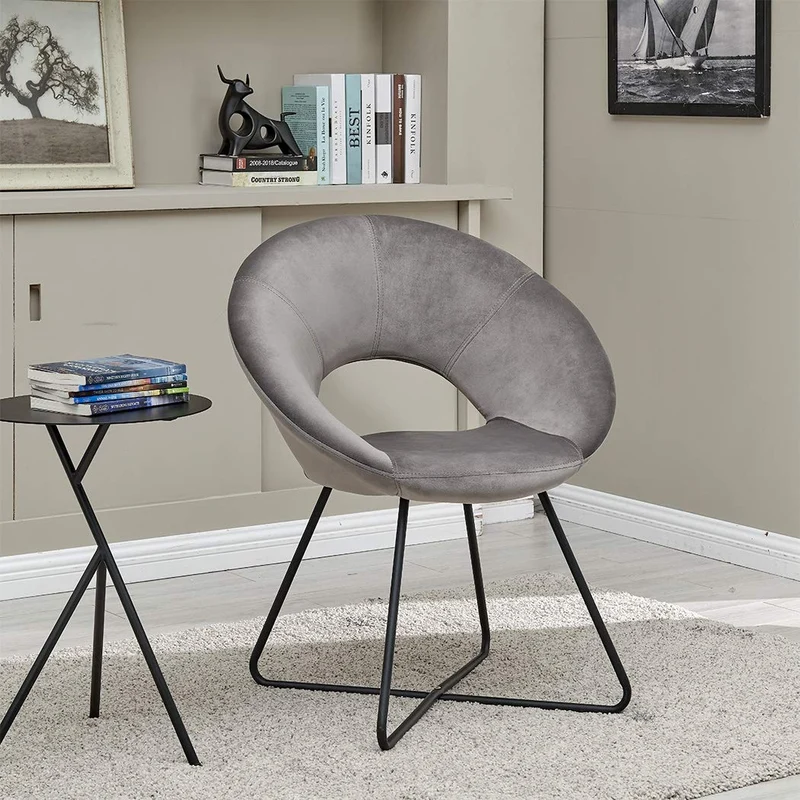 Duhome Chaise Salle à Manger en Tissu (Velours) Gris Chaise de conférence réception sélection de Couleur Design Excellent avec Pieds en Metal 439D