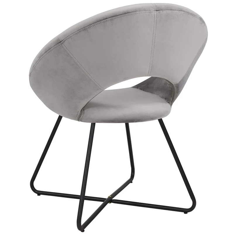 Duhome Chaise Salle à Manger en Tissu (Velours) Gris Chaise de conférence réception sélection de Couleur Design Excellent avec Pieds en Metal 439D
