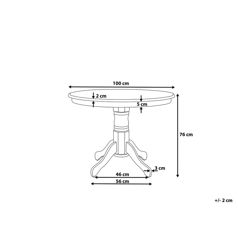 Beliani Table Ronde 100 cm Blanche Akron