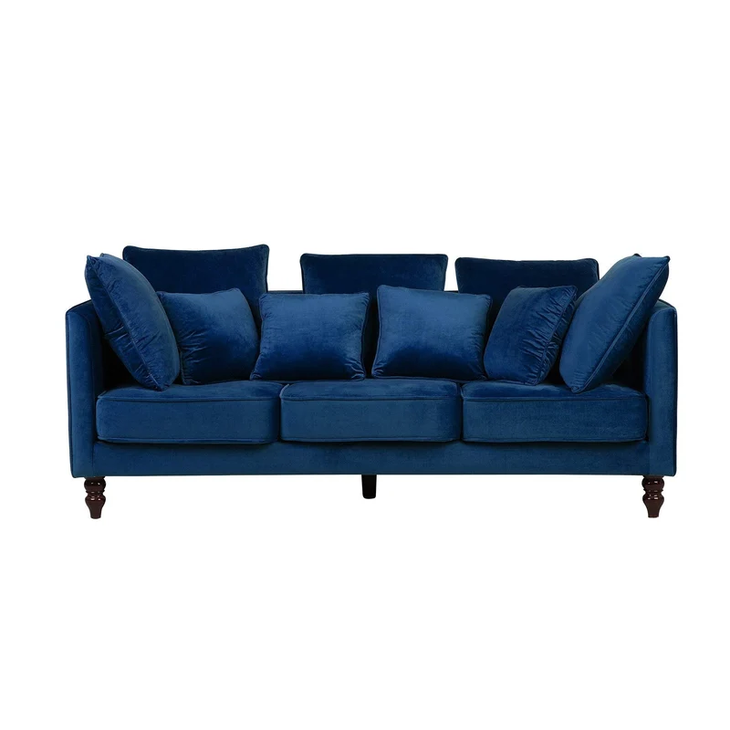 Beliani Canapé en Tissu Bleu Marine FENSTAD
