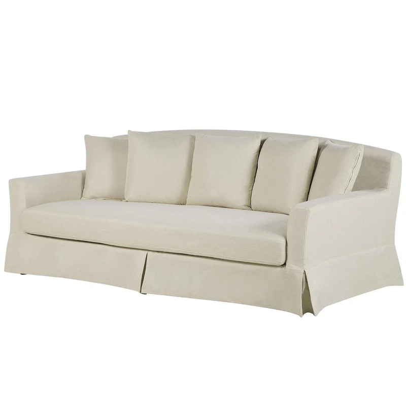 Beliani Canapé 3 Places en Tissu Beige GILJA