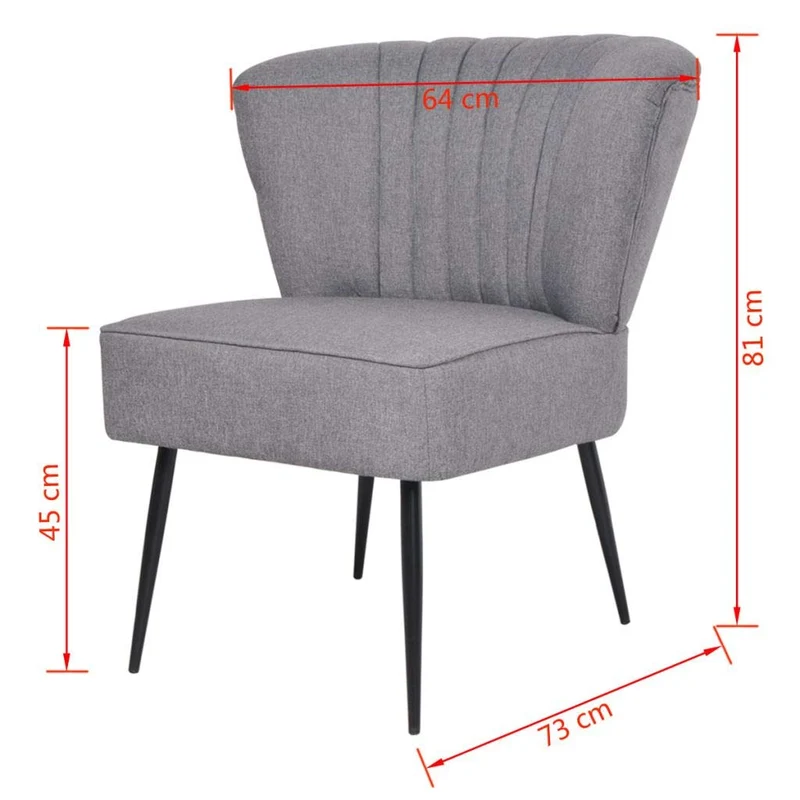 vidaXL Chaise de Cocktail Chaise pour Salon Séjour Bureau Fauteuil Gris Clair