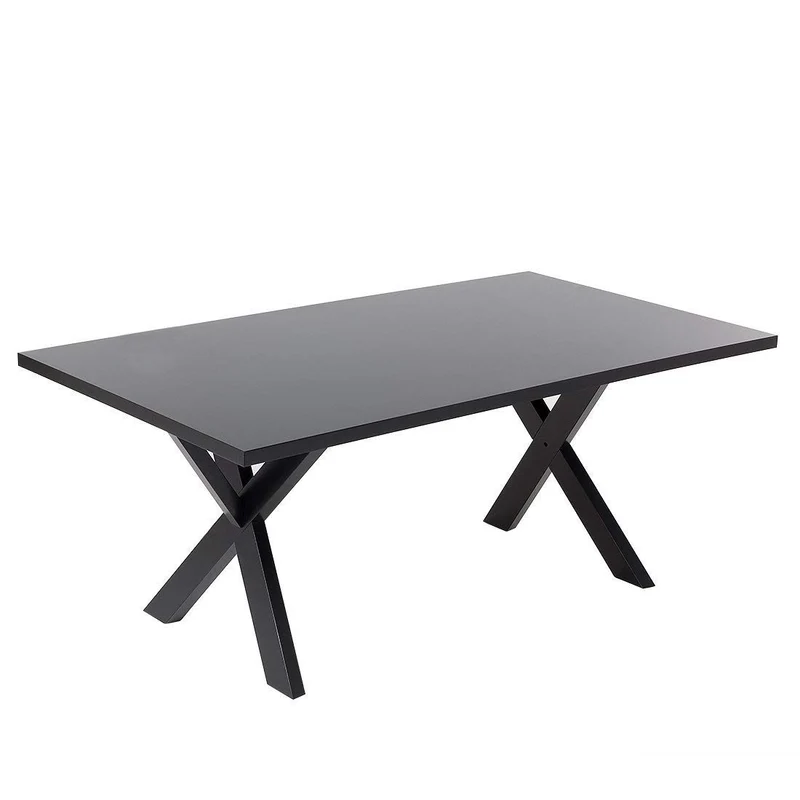 Beliani Table de Salle à Manger - Table de Cuisine - Noir - LISALA