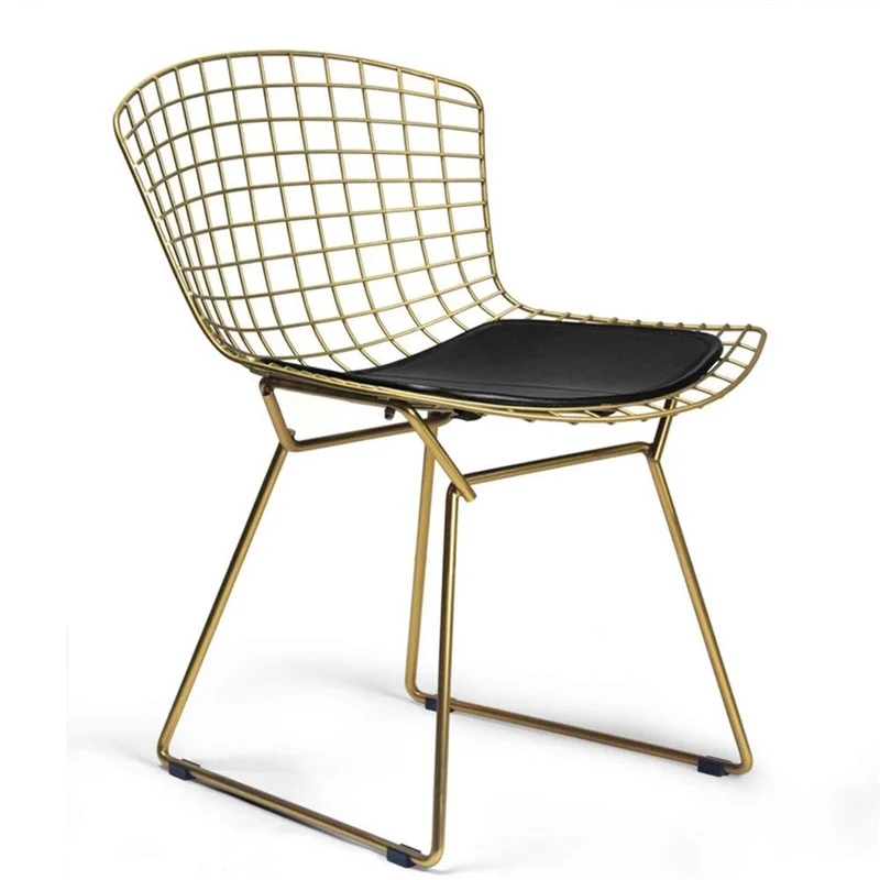 A NGDING Tabouret Nordic Ajourées Grillage Creative Chaise Dossier Fer Forgé Dossier Simple Casual Chaise Ordinateur Banquet Salle Makeup Hôtel Tabouret Simple Banc Métal Siège 81cm * 53cm
