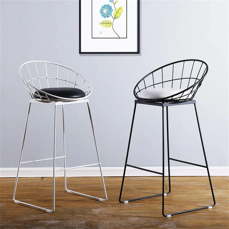 YLCJ Tabouret de Bar Nordique Chaise de Bar en Fer forgé Chaise de Salle à Manger avec Tabouret Haut doré, Chaise de Bar Creuse en Fil de Fer Max. Charge 200kg