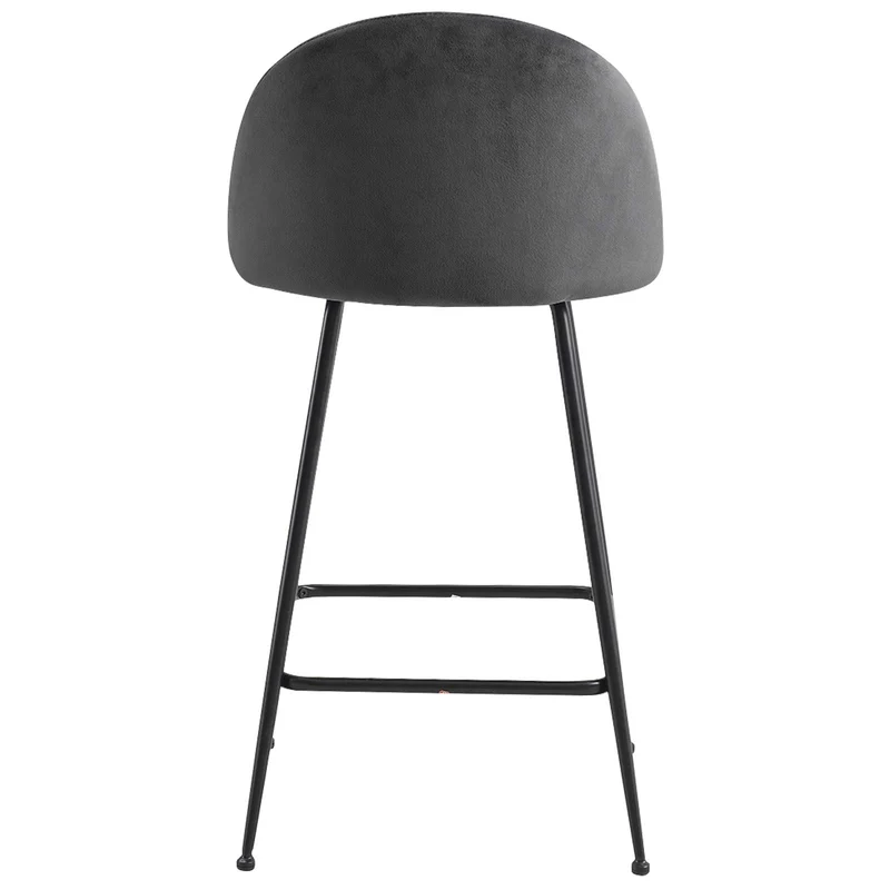 WOLTU 2 Tabourets de Bar Design avec Velours Assise,Tabouret de Cuisine Structure en métal,Gris BH192gr-2