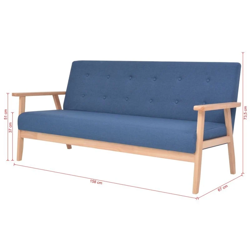 Luckyfu ce canapé 3 Places en Tissu Bleu.Ce canapé au Design élégant et Moderne également très Comodo. canapé de séjour.