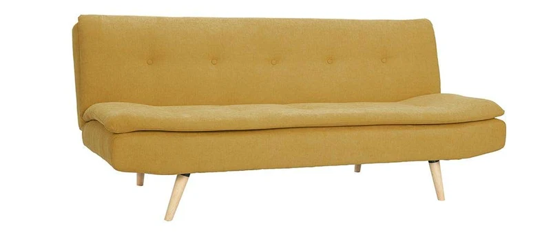 Miliboo Canapé Convertible scandinave 3 Places Jaune Moutarde Senso