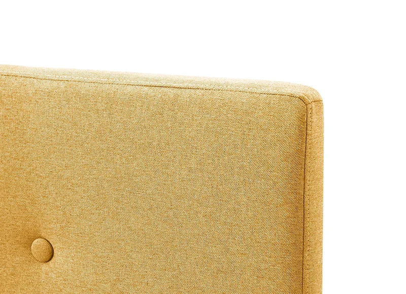 Mobilier Deco Lit scandinave en Tissu Jaune avec sommier140 x 190 cm ZIKO