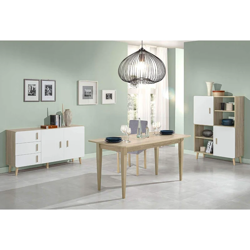 Aneby - Table Repas avec Allonge Effet Bois