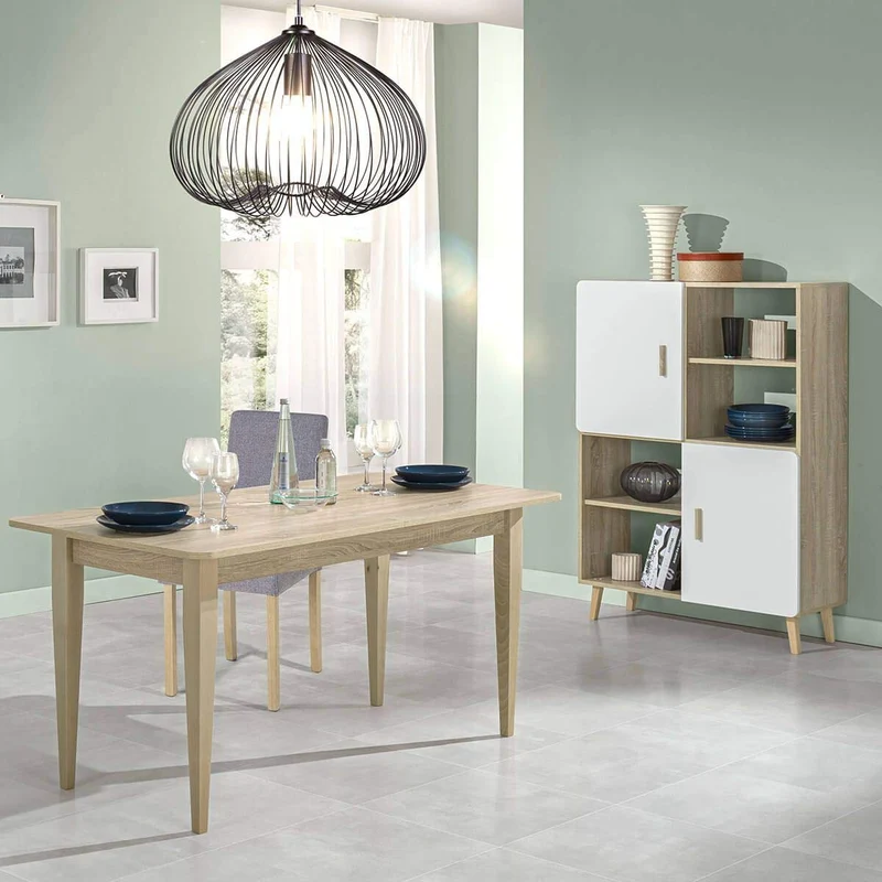 Aneby - Table Repas avec Allonge Effet Bois