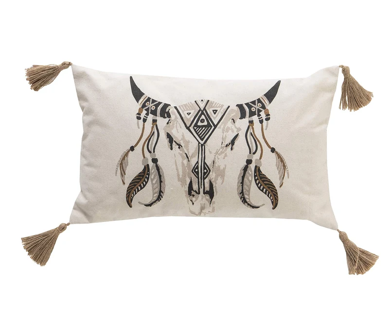 Deco&Co Décoration intérieure naturelle - Coussin, Coton, Taille unique