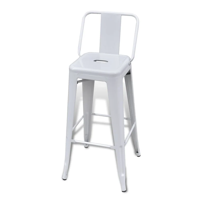 vidaXL 2 Tabourets de Bar Hauts Blanc Chaise de Bar Haute Tabourets Bar Mobilier de Bar