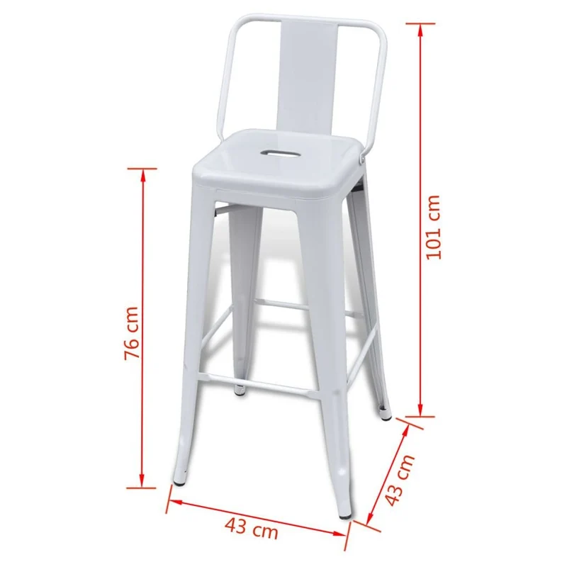 vidaXL 2 Tabourets de Bar Hauts Blanc Chaise de Bar Haute Tabourets Bar Mobilier de Bar