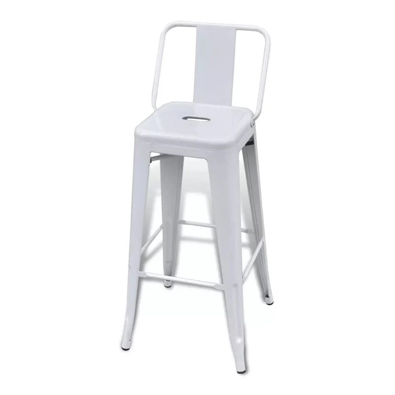 vidaXL 2 Tabourets de Bar Hauts Blanc Chaise de Bar Haute Tabourets Bar Mobilier de Bar