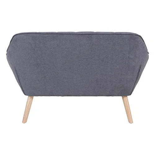 Zons OSLO Canapé en suédine gris, Bois, Anthracite, 1