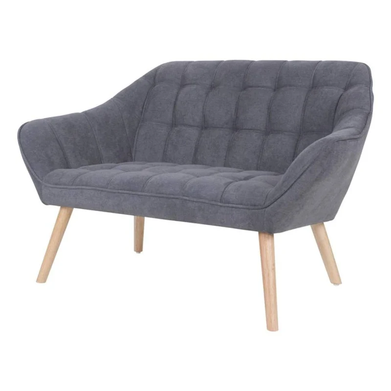 Zons OSLO Canapé en suédine gris, Bois, Anthracite, 1