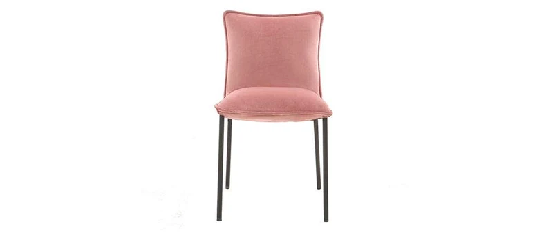 Miliboo Chaises Design Velours Rose (Lot de 2) Solace