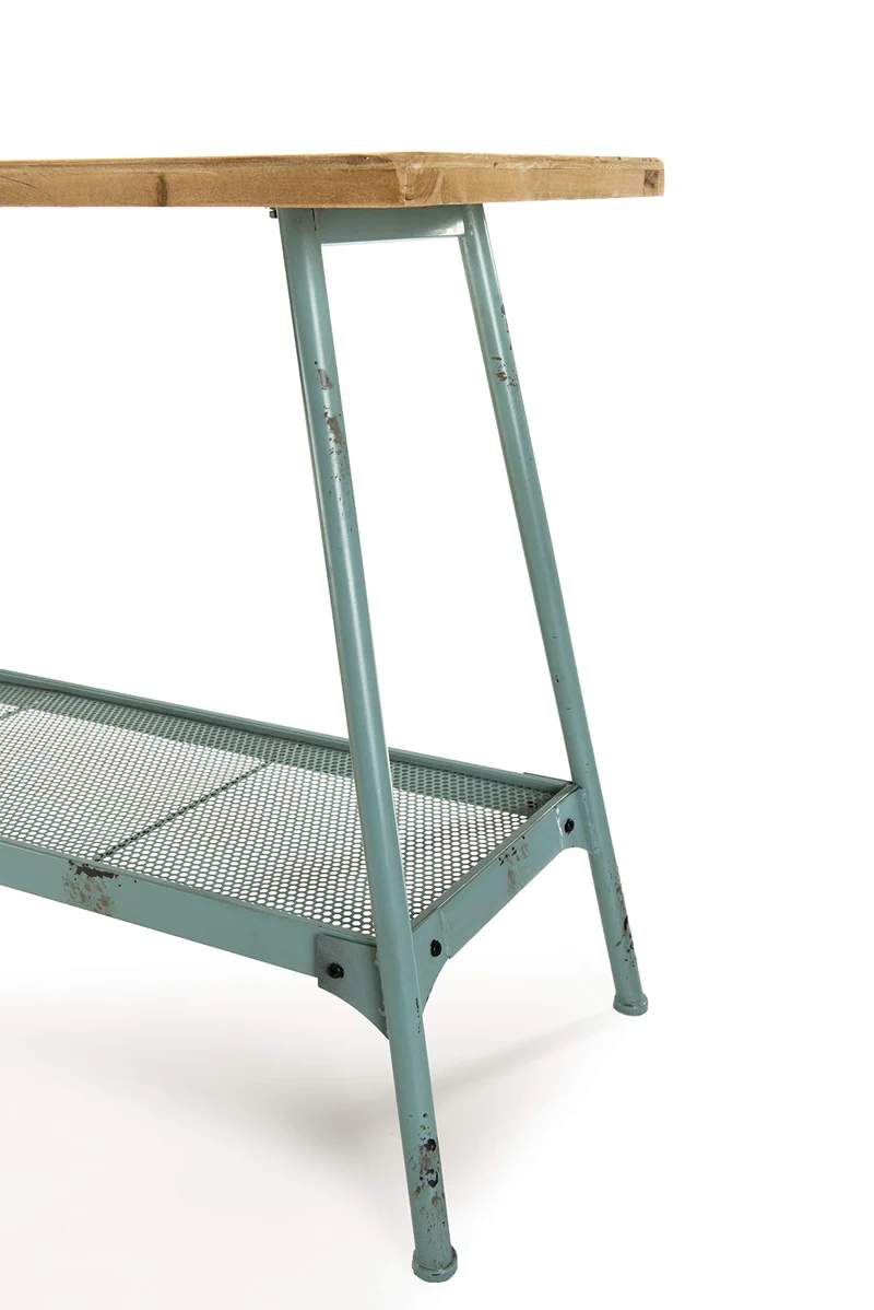 MACABANE HABY Table, Sapin, Bleu, 121X40X74,5