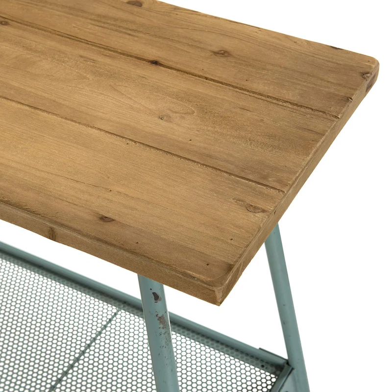 MACABANE HABY Table, Sapin, Bleu, 121X40X74,5