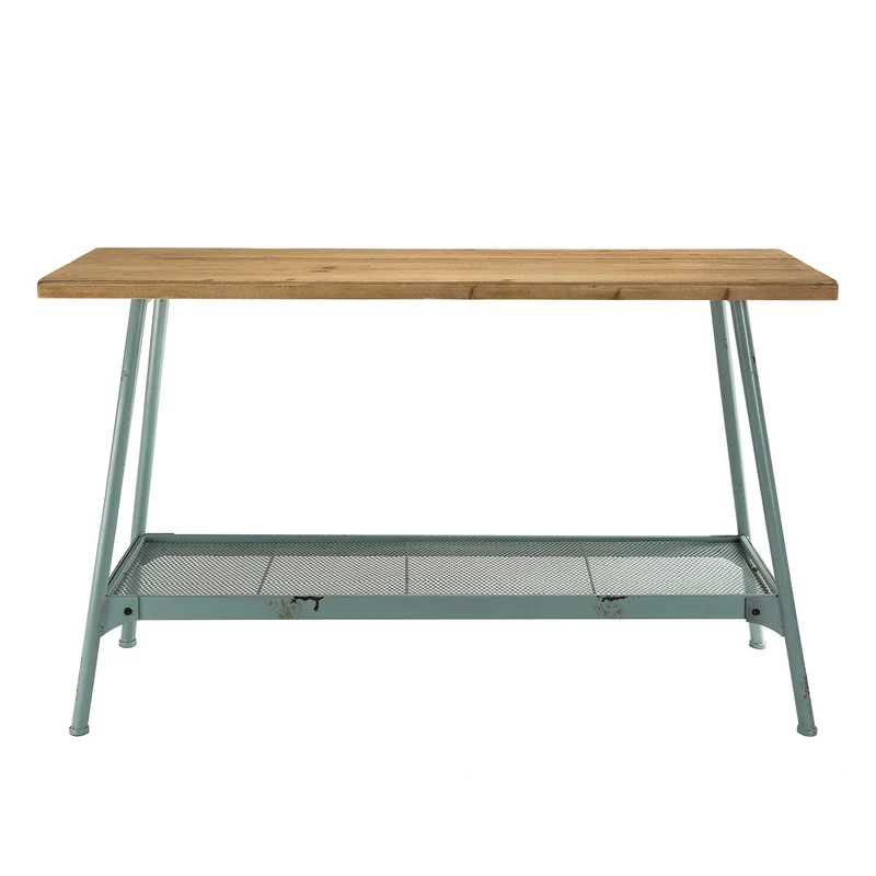 MACABANE HABY Table, Sapin, Bleu, 121X40X74,5