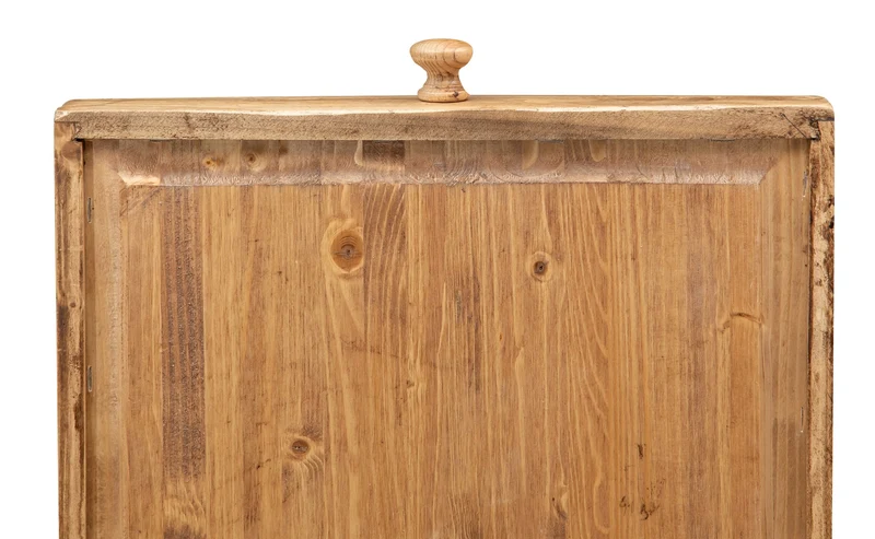 Biscottini Table Non Extensible Style Rustique en Bois Massif Finition de tilleulul Noyer L140xPR80xH80 cm