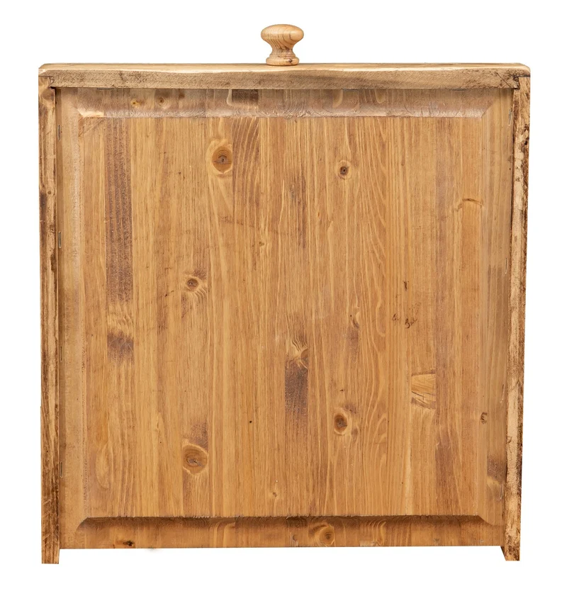 Biscottini Table Non Extensible Style Rustique en Bois Massif Finition de tilleulul Noyer L140xPR80xH80 cm